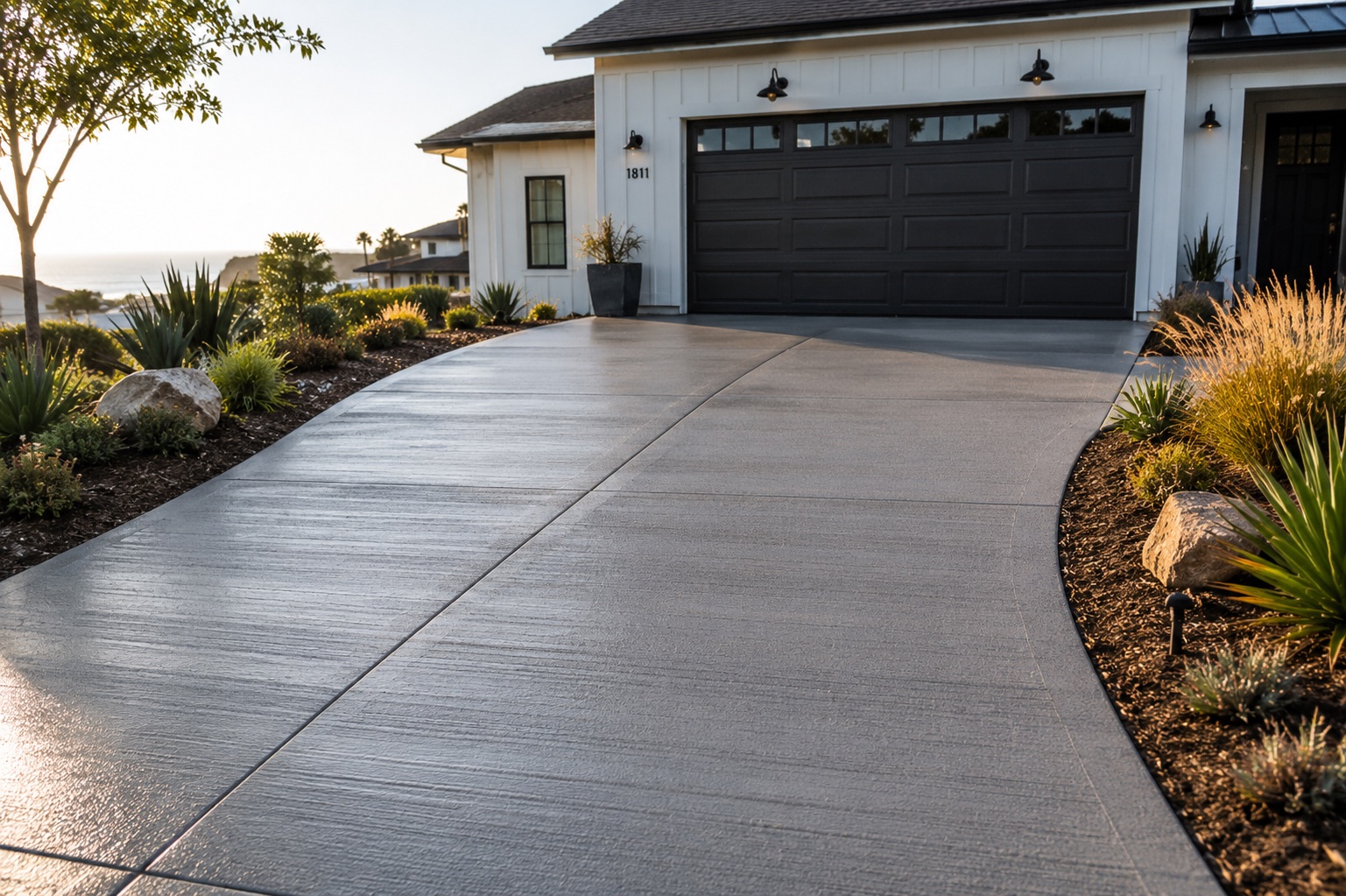 New concrete driveway installed in Santa Barbara, CA