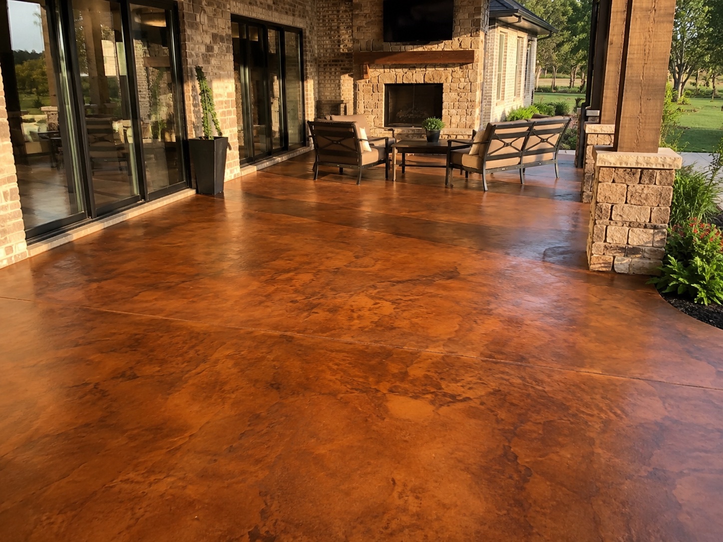 Stained concrete surface with custom color in Santa Barbara, CA